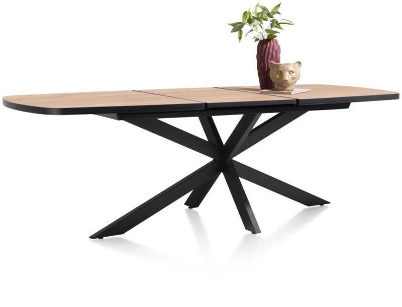 Avalox, Table &Agrave; Rallonge Ovale 190 (+ 60) X 110 Cm - Couleur Oak Natural Vintage - Centrale Pied - Image 3