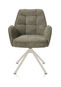 Bell, armstoel - creme frame recht - draaibaar - pocket - combi Calabria/Vada - mosgroen