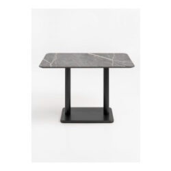 Brest bistrotafel marble light grey 120x75cm - zwart
