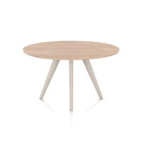 Arvada, Table à manger 125 cm, ronde, 4 pieds - Creme