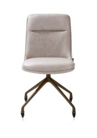 Mateo, chaise - roulettes - steelbrown - Pala - Gris clair