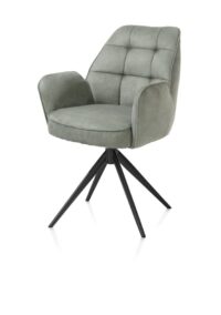 Bell, armstoel - zwart frame - draaibaar - pocket - stof Calabria - Olijf - Afbeelding 2