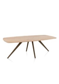 Arvada, eetkamertafel 220 x 110 cm, ovaal, 4 poot - Steel Brown - Afbeelding 2