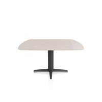 Saluti, eetkamertafel ovaal 150 X 105 cm. - centrale teenpoot - rough off black - Light sand