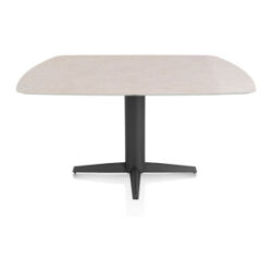 Saluti, table ovale 150 X 105 cm. - pied central - noir - Light sand