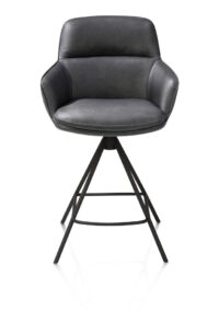 Mateo, barstoel - 4-pootjes - rough off black - Pala - Antraciet