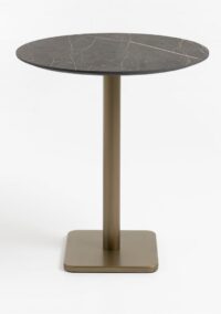 Brest table de bar marble onyx D80cm - Or