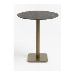 Brest table de bar marble onyx D80cm - Or