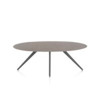 Saluti, eetkamertafel ellips 210 x 105 cm. - 4 poot - graphiet - Lava