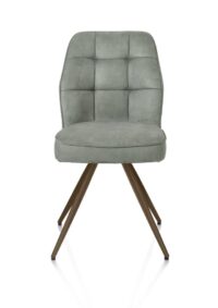 Bell, eetkamerstoel - steelbrown frame - pocket - stof Calabria - Olijf