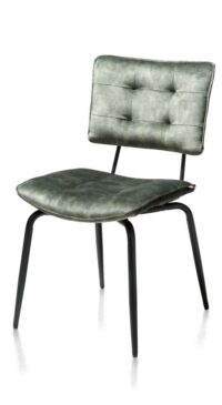 Manou, chaise - off black - tissu Karese - Olive - Image 2