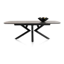 Masura, uitschuiftafel ovaal - 180 (+ 60) x 110 cm - Antraciet