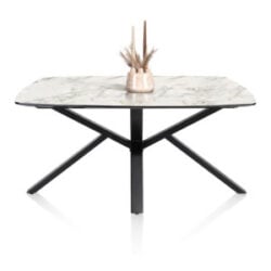 Palace, eetkamertafel 180 x 110 cm - centrale poot - wit