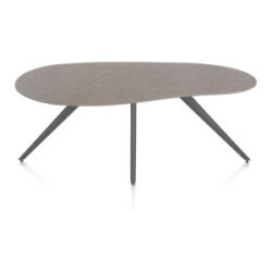 Saluti, table organic 180 x 120 cm. - 4 pieds - graphite - Lava