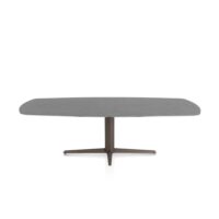 Saluti, eetkamertafel ovaal 240 X 110 cm. - centrale teenpoot - steelbrown - Antraciet