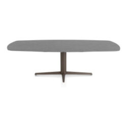 Saluti, table ovale 240 X 110 cm. - pied central - steelbrown - Anthracite