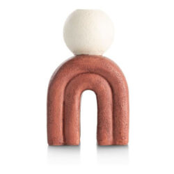 Lot bougeoir H15,5cm - brun