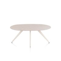 Saluti, eetkamertafel ellips 180 x 105 cm. - 4 poot - cr&egrave;me - Light sand