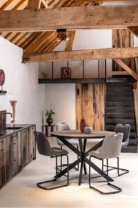 Avalox, table de bar ronde 130 x 110 cm - couleur driftwood - centrale pied - Image 3