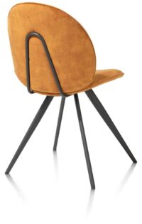 Aiko, chaise - rough off black - tissu Karese - Jaune ocre - Image 2