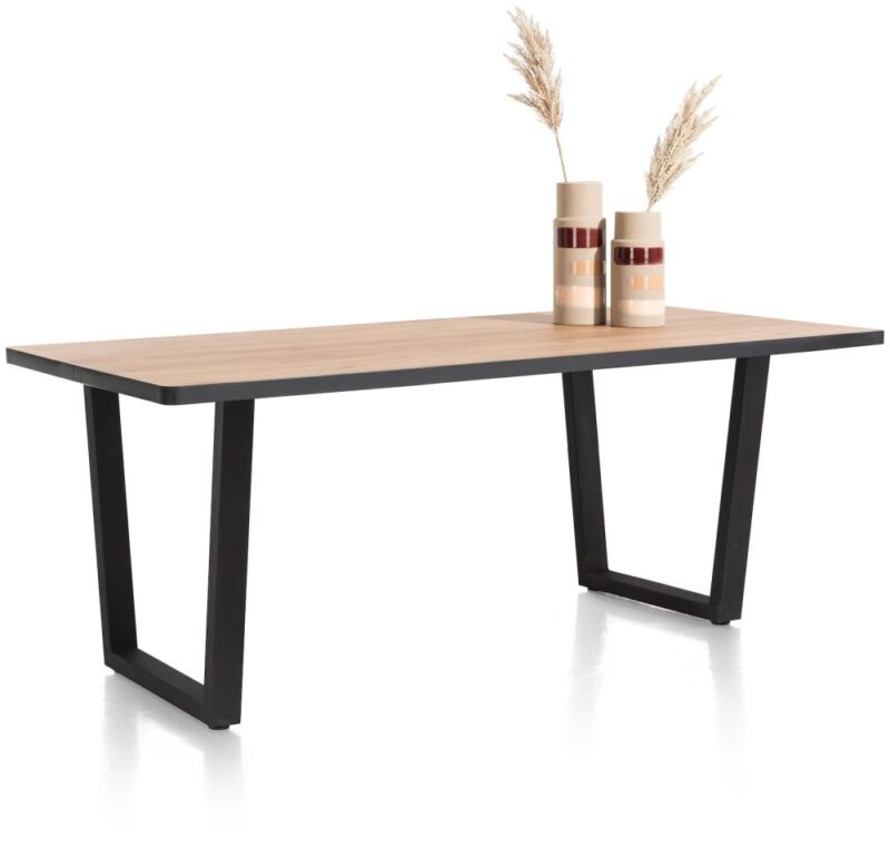 Avalox, Table 200 X 98 Cm - Couleur Oak Natural Vintage - V Pied - Image 2