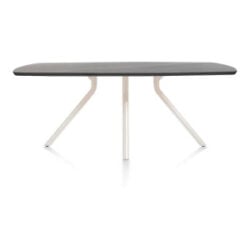 Arvada, table 160 x 100 cm. - ovale - pied central Nebbia - Onyx Nebbia