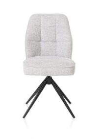 Bell, chaise - piétement noir - pivotante - confort ressorts - combi Calabria/Vada - Caillou