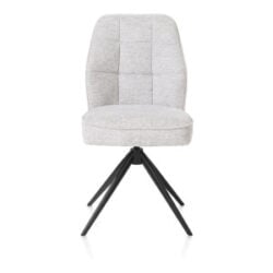 Bell, eetkamerstoel - zwart frame - draaibaar - pocket - combi Calabria/Vada - Kiezel
