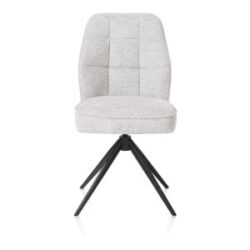 Bell, chaise - pi&eacute;tement noir - pivotante - confort ressorts - combi Calabria/Vada - Caillou