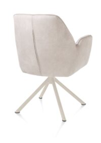 Bell, armstoel - creme frame recht - draaibaar - pocket - stof Calabria - Kiezel - Afbeelding 3