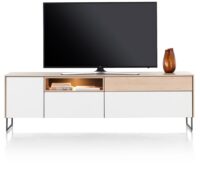 Lindfield, lowboard 200 cm. - 1-deur + 3-laden + 1-niche (+ LED)
