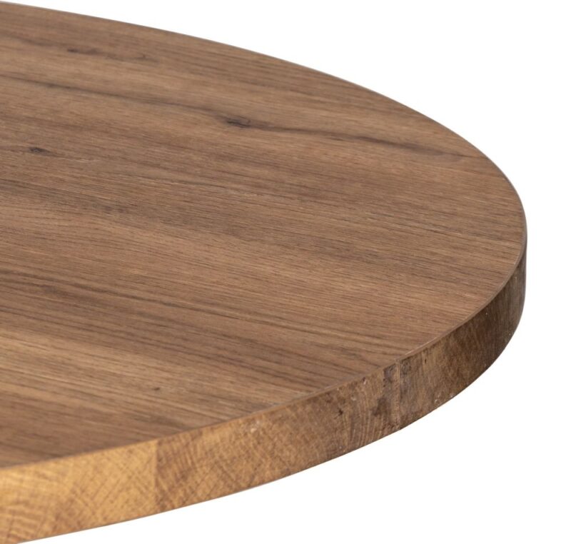 Brest Table De Bistrot Vintage Oak D80Cm - Noir - Image 3