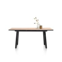 Avalox, table de bar &agrave; rallonge 160 (+ 50) x 98 cm - couleur natural - 4 pied