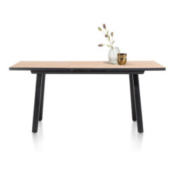 Avalox, table de bar &agrave; rallonge 160 (+ 50) x 98 cm - couleur natural - 4 pied