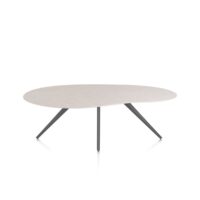 Saluti, eetkamertafel organisch 210 x 120 cm. - 4 poot - graphiet - Light sand