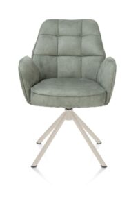 Bell, armstoel - creme frame recht - draaibaar - pocket - stof Calabria - Olijf