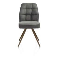 Bell, eetkamerstoel - steelbrown frame - pocket - stof Calabria - Antraciet
