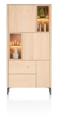 Trenton, bergkast 95 cm - 3-deuren + 2-laden + 4-niches - natural