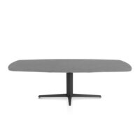 Saluti, eetkamertafel ovaal 240 X 110 cm. - centrale teenpoot - rough off black - Antraciet