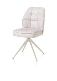 Bell, eetkamerstoel - creme frame - draaibaar - relax - pocket - stof Calabria - Kiezel - Afbeelding 2