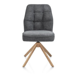 Bell, eetkamerstoel - eikenprint frame - draaibaar - relax - pocket - combi Calabria/Vada - Antraciet