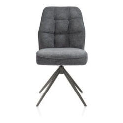 Bell, eetkamerstoel - grafiet frame - draaibaar - relax - pocket - combi Calabria/Vada - Antraciet