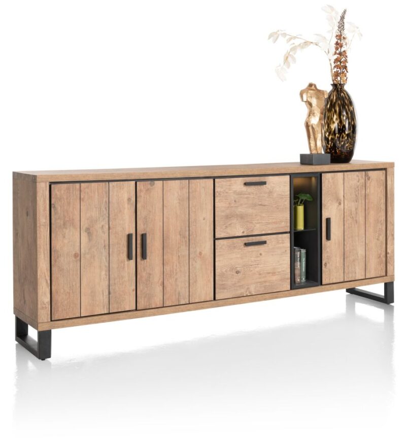 Pavarotti, Dressoir 230 Cm - 3-Deuren + 2-Laden + 2-Niches (+ Led) - Afbeelding 2