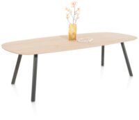 Niora, eetkamertafel 240 x 115 cm - deens ovaal - metalen poot - Graphite naturel - Afbeelding 2