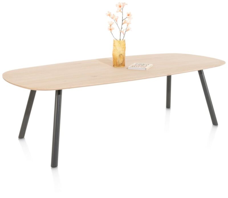 Niora, Eetkamertafel 240 X 115 Cm - Deens Ovaal - Metalen Poot - Graphite Naturel - Afbeelding 2