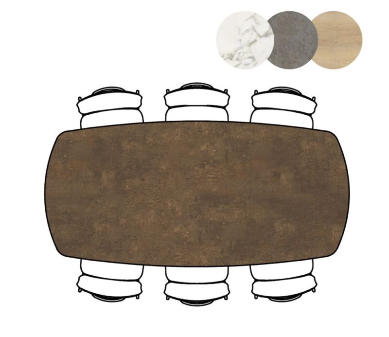 Masura, Table De Bar Ovale - 200 X 105 Cm - (Hauteur 92 Cm) - Rouille - Image 2