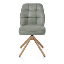 Bell, eetkamerstoel - eikenprint frame - draaibaar - relax - pocket - stof Calabria - Olijf