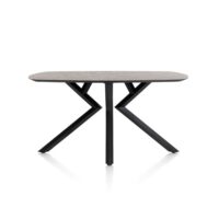 Masura, table de bar ovale - 200 x 105 cm - (hauteur 92 cm) - Anthracite