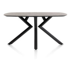 Masura, table de bar ovale - 200 x 105 cm - (hauteur 92 cm) - Anthracite