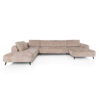 Belluno, canapé en U à gauche - tissu Derby - Beige